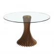 TABLE EN VERRE TREMPE RONDE PIED NOYER 130