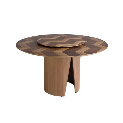 TABLE A MANGER DOUBLE PLATEAU NOYER FIXE PIVOTANT DIAM150 /1130