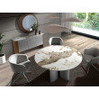 TABLE RONDE TOP CERAMIQUE ONYX PIED CENTRAL NOYER/GRIS DIAM 150/1148