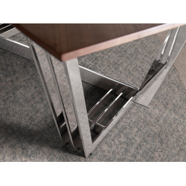 TABLE TONNEAU NOYER PIED CHROME 220X110X77/1097