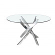 TABLE RONDE VERRE PIED CHROME DIAM 130/ 1061