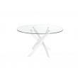 TABLE RONDE VERRE METAL BLANC DIAM 110/ 1138