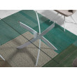 TABLE DE SALLE A MANGER VERRE PIED METAL BLANC 160X95/ 1138