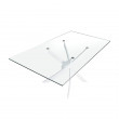 TABLE DE SALLE A MANGER VERRE PIED METAL BLANC 160X95/ 1138