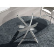 TABLE DE SALLE A MANGER VERRE PIED METAL BLANC 160X95/ 1138