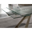 TABLE A MANGER RECTANGLE RALLONGES VERRE 100X76/ 1125