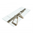 TABLE A MANGER RECTANGLE RALLONGES VERRE 100X76/ 1125