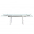 TABLE RECTANGLE VERRE TREMPE MARBRE 180/220/260X90 /1112