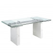 TABLE RECTANGLE VERRE TREMPE MARBRE 180/220/260X90 /1112