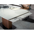 TABLE A RALLONGE CURVE CERAMIQUE NOYER 160/200/240X100 /1133