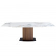 TABLE A RALLONGE CURVE CERAMIQUE NOYER 160/200/240X100 /1133