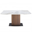 TABLE A RALLONGE CURVE CERAMIQUE NOYER 160/200/240X100 /1133