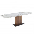 TABLE A RALLONGE CURVE CERAMIQUE NOYER 160/200/240X100 /1133