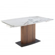 TABLE A RALLONGE CURVE CERAMIQUE NOYER 160/200/240X100 /1133