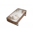 Table basse rectangulaire en marbre de porcelaine, noyer et acier métallique foncé modèle 2131 Angel Cerdá S.L